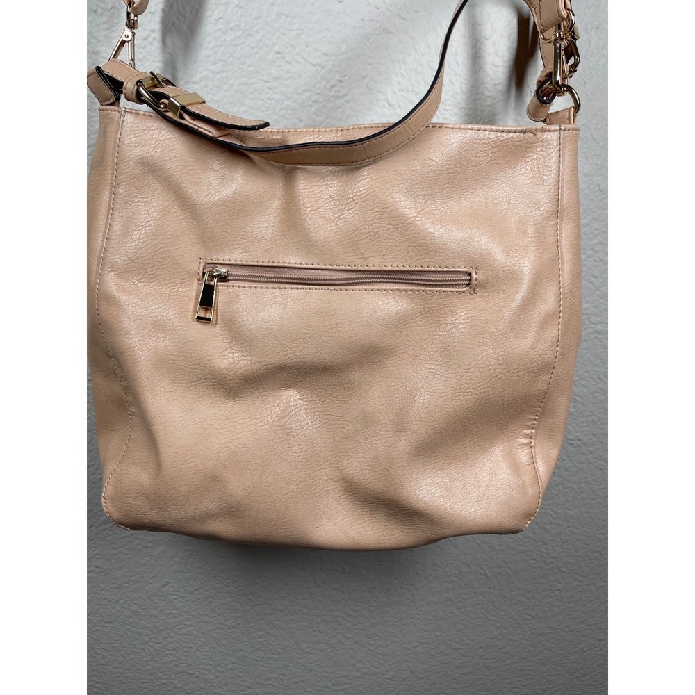 Franco Sarto Blush Pink Faux Leather Hobo Shoulder Bag Gold Tone Hardware